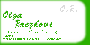 olga raczkovi business card